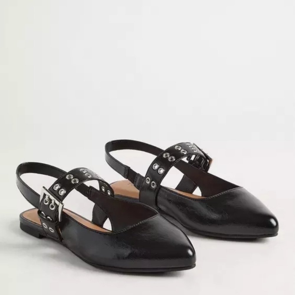 *SOLD*Black Slingback Flats 9.5 wide
